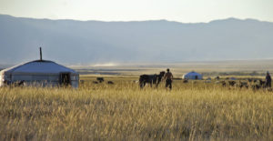 Mongolia Gobi ger og hester featured