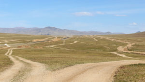Det var ikke alltid like lett å velge avkjøring, og de var slett ikke rause med skiltingen gjennom Mongolia.