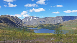 Utsikt over fjell og innsjø Valdresflya
